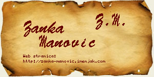 Žanka Manović vizit kartica
